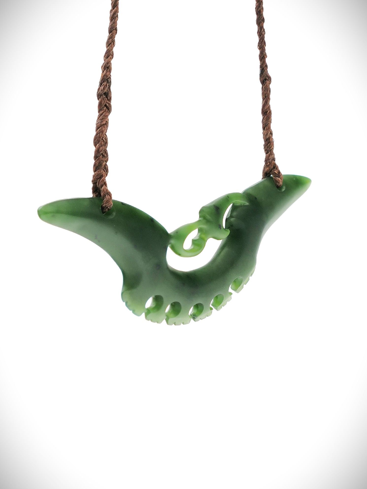 Moko Pounamu Kouma (Breastplate) NZ Genuine Kawakawa Greenstone - Mangatangi