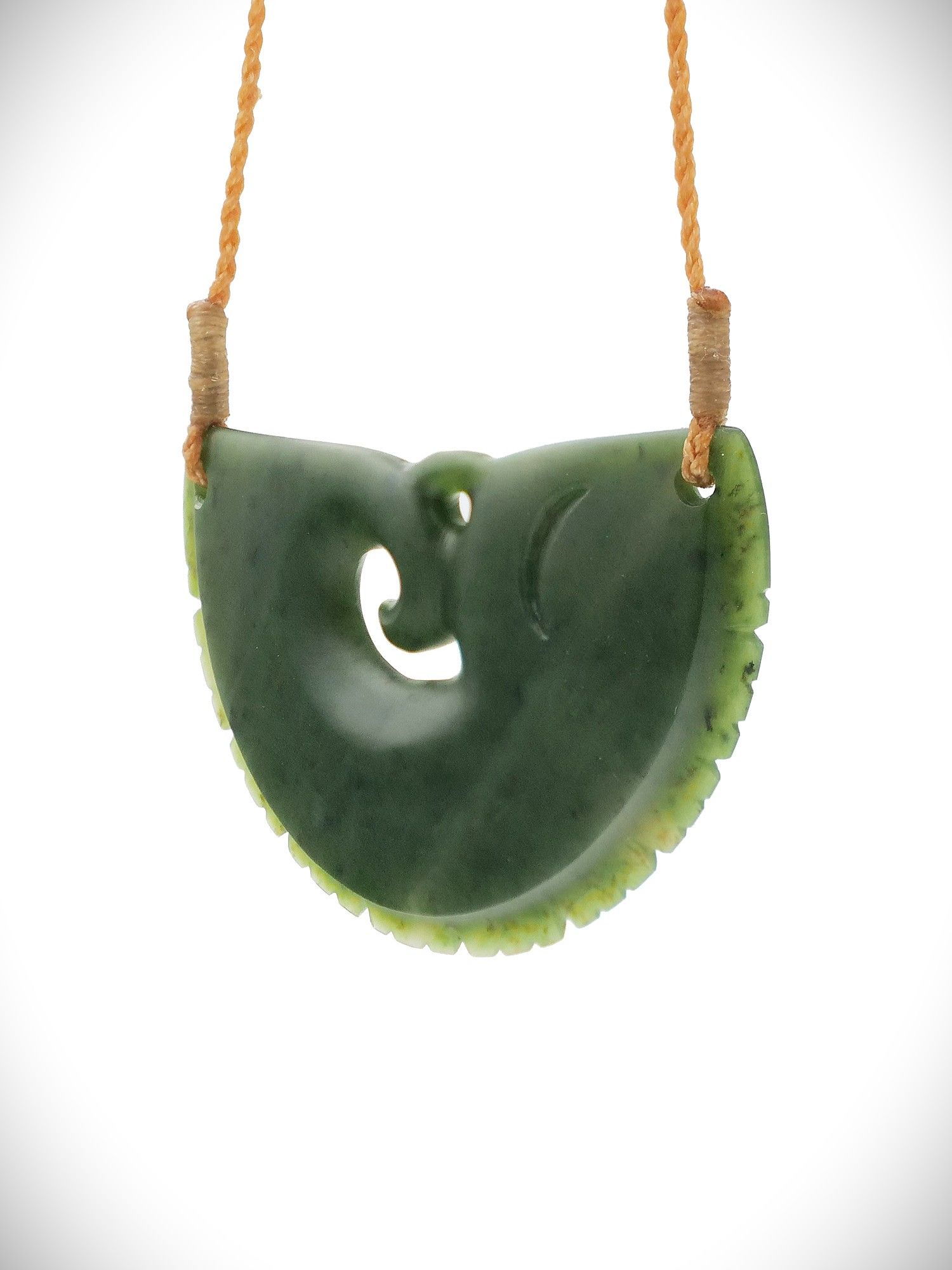 Moko Pounamu Kouma (Breastplate) NZ Genuine Kawakawa Greenstone - Patumahoe