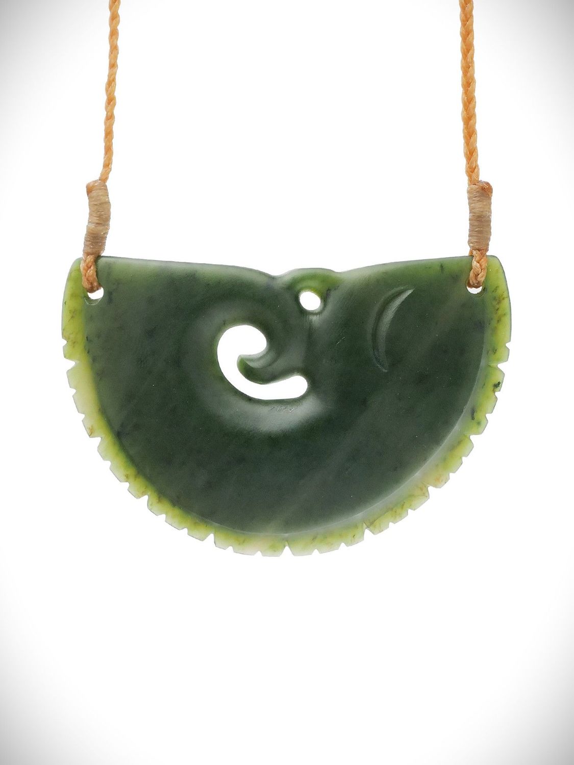Moko Pounamu Kouma (Breastplate) NZ Genuine Kawakawa Greenstone - Patumahoe