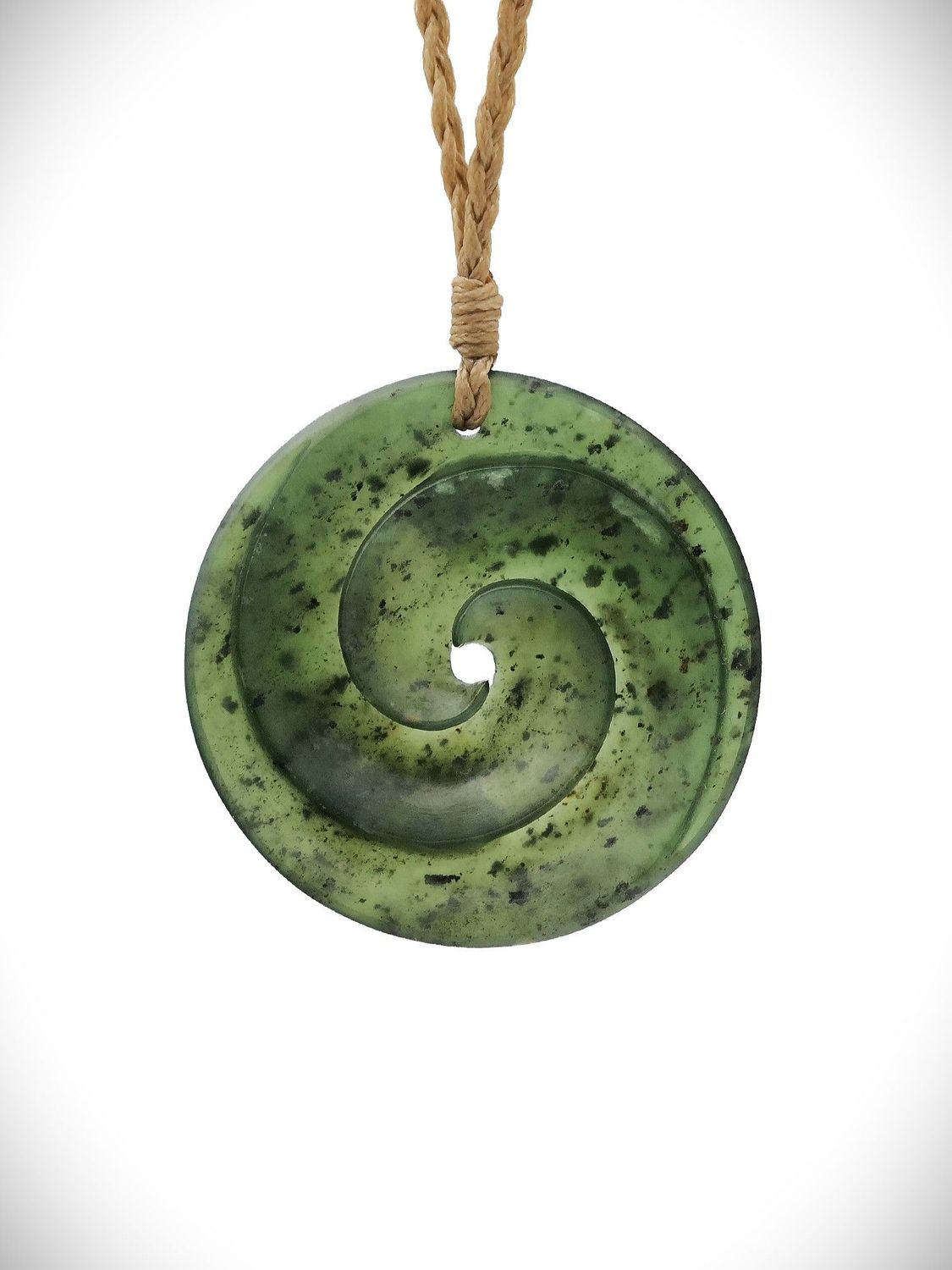 Moko Pounamu Koru NZ Genuine Tangiwai Greenstone - Tahakopa