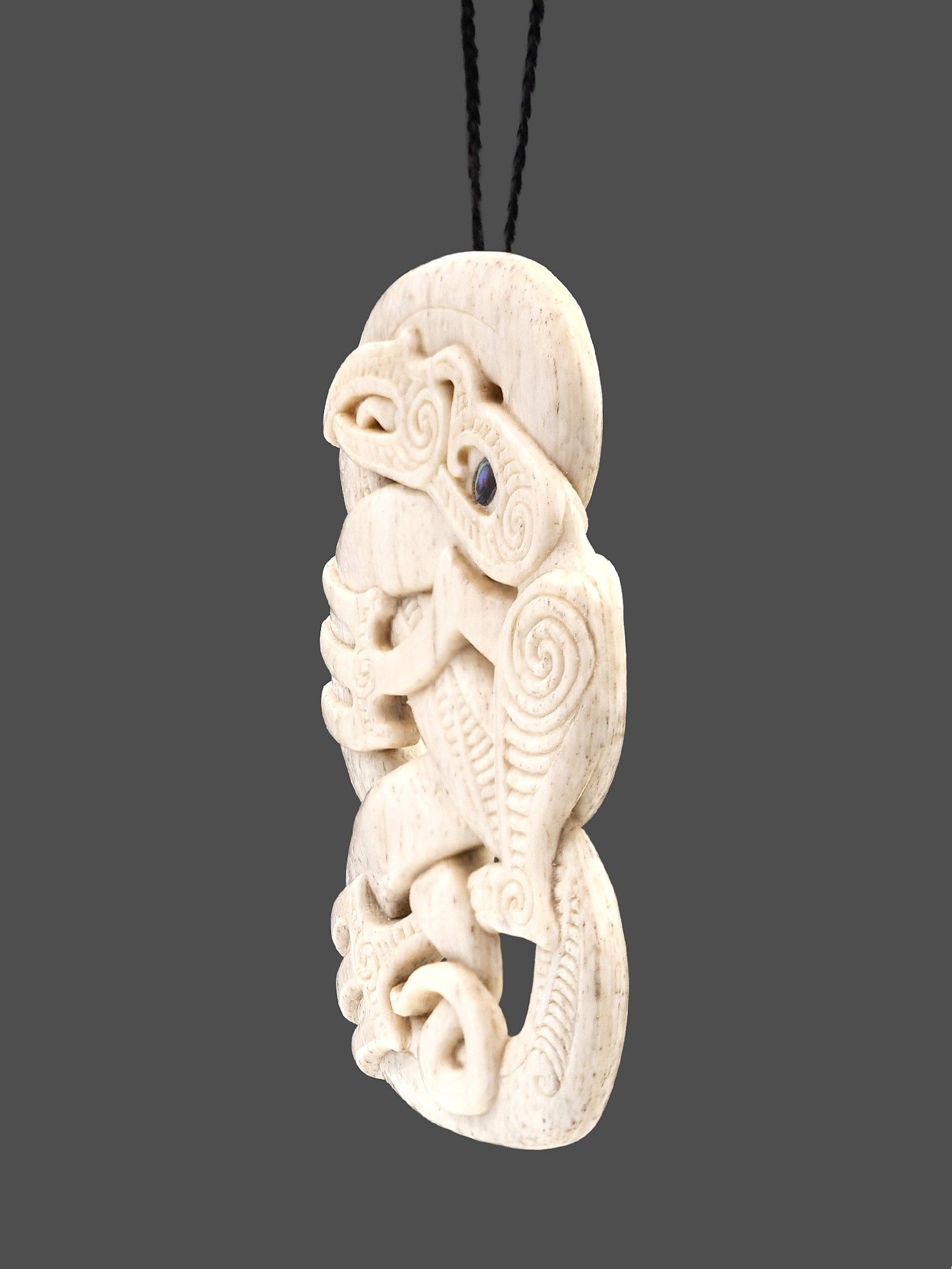 Moko Pounamu Ocean Taniwha Genuine Whale Bone - Ramarama