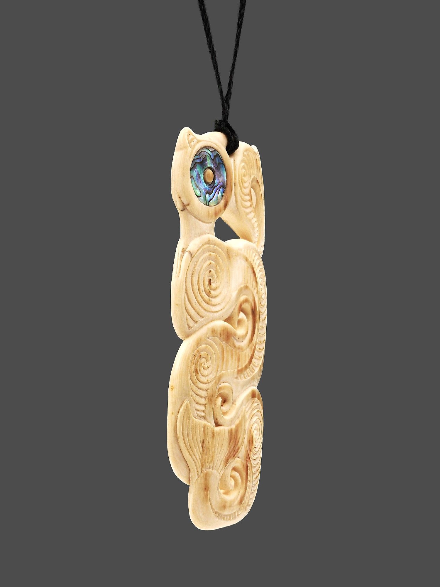 Moko Pounamu Taniwha Genuine Mammoth Ivory - Tauranganui