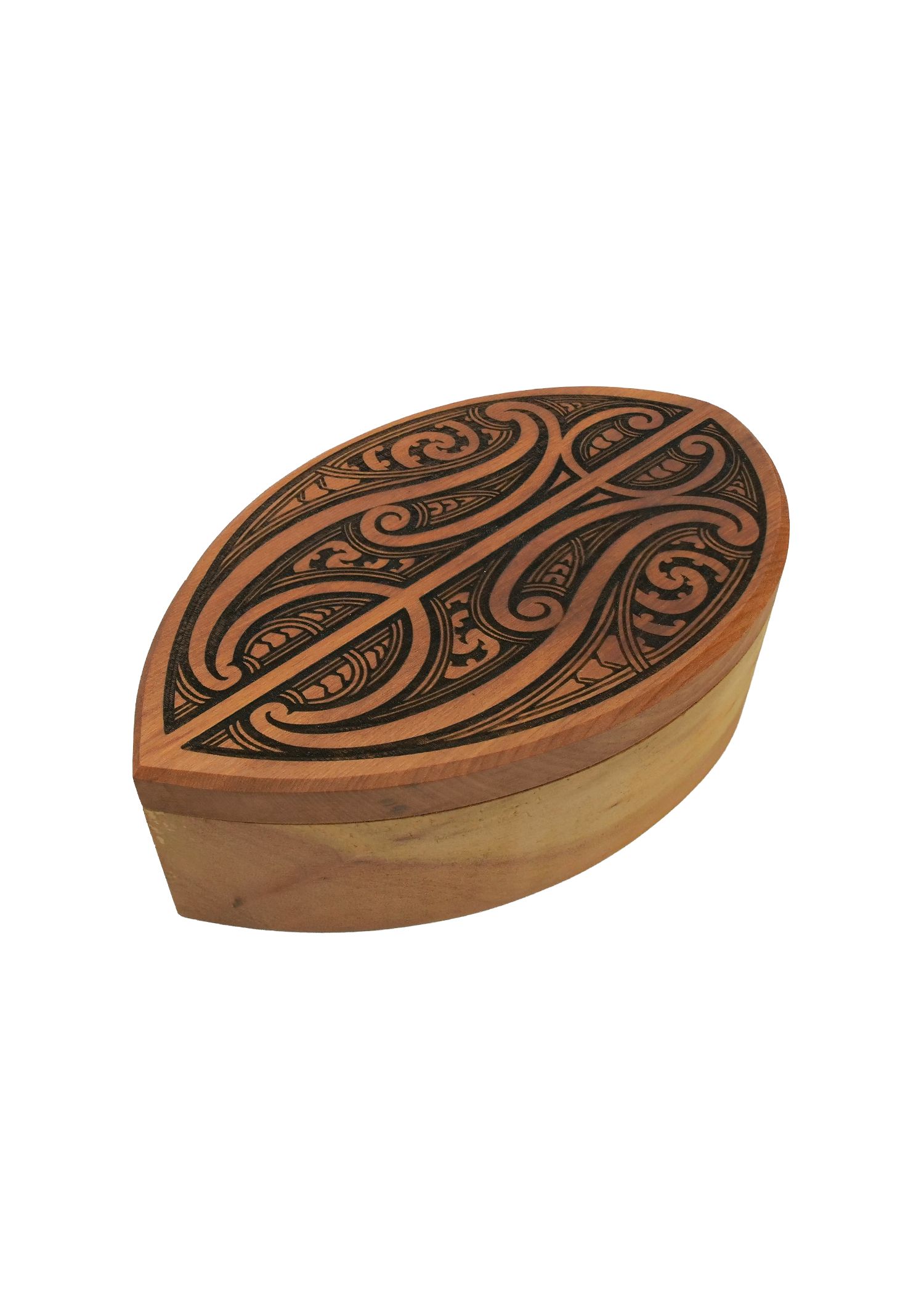 Moko Pounamu Wakahuia (Treasure box) Genuine NZ Rimu - Aratoro