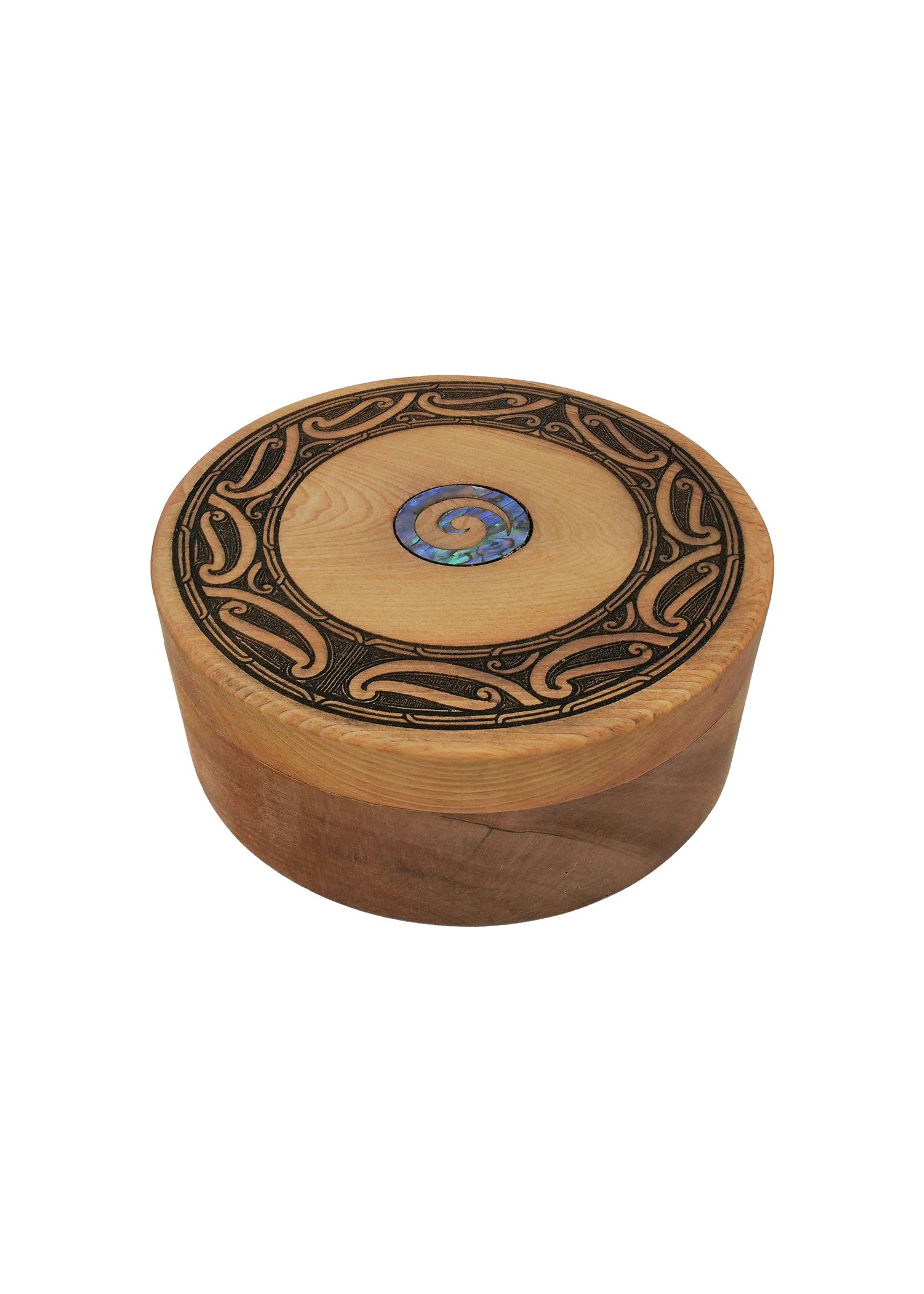 Moko Pounamu Wakahuia (Treasure box) Genuine NZ Paua Shell - Mangawhai
