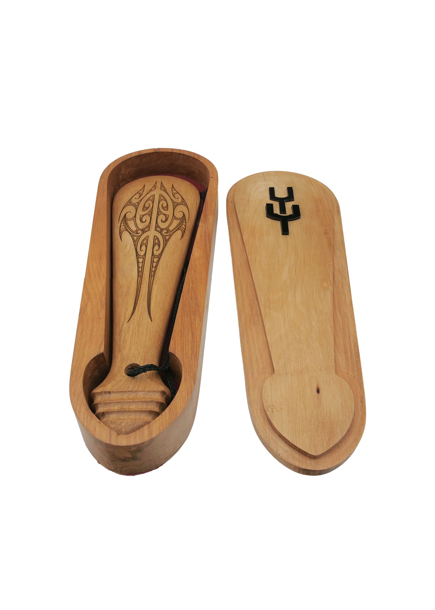 Moko Pounamu Wakahuia/Patu Box Set (Treasure box) Rimu -Titoki