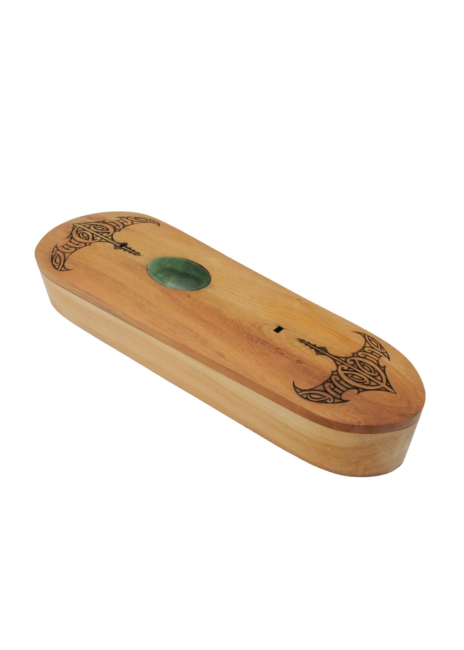 Moko Pounamu Wakahuia/Patu Box Set (Treasure box) Rimu with Pounamu - Hakani
