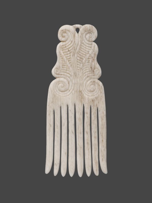 Moko Pounamu Heru Genuine Whale Bone - Pukaki