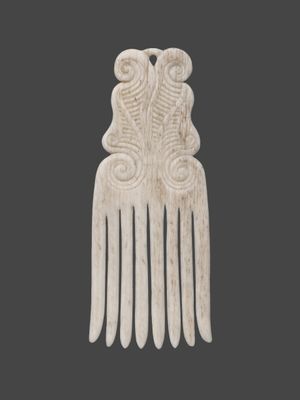 Moko Pounamu Heru Genuine Whale Bone - Pukaki Moko Pounamu Heru Genuine Whale Bone - Pukaki