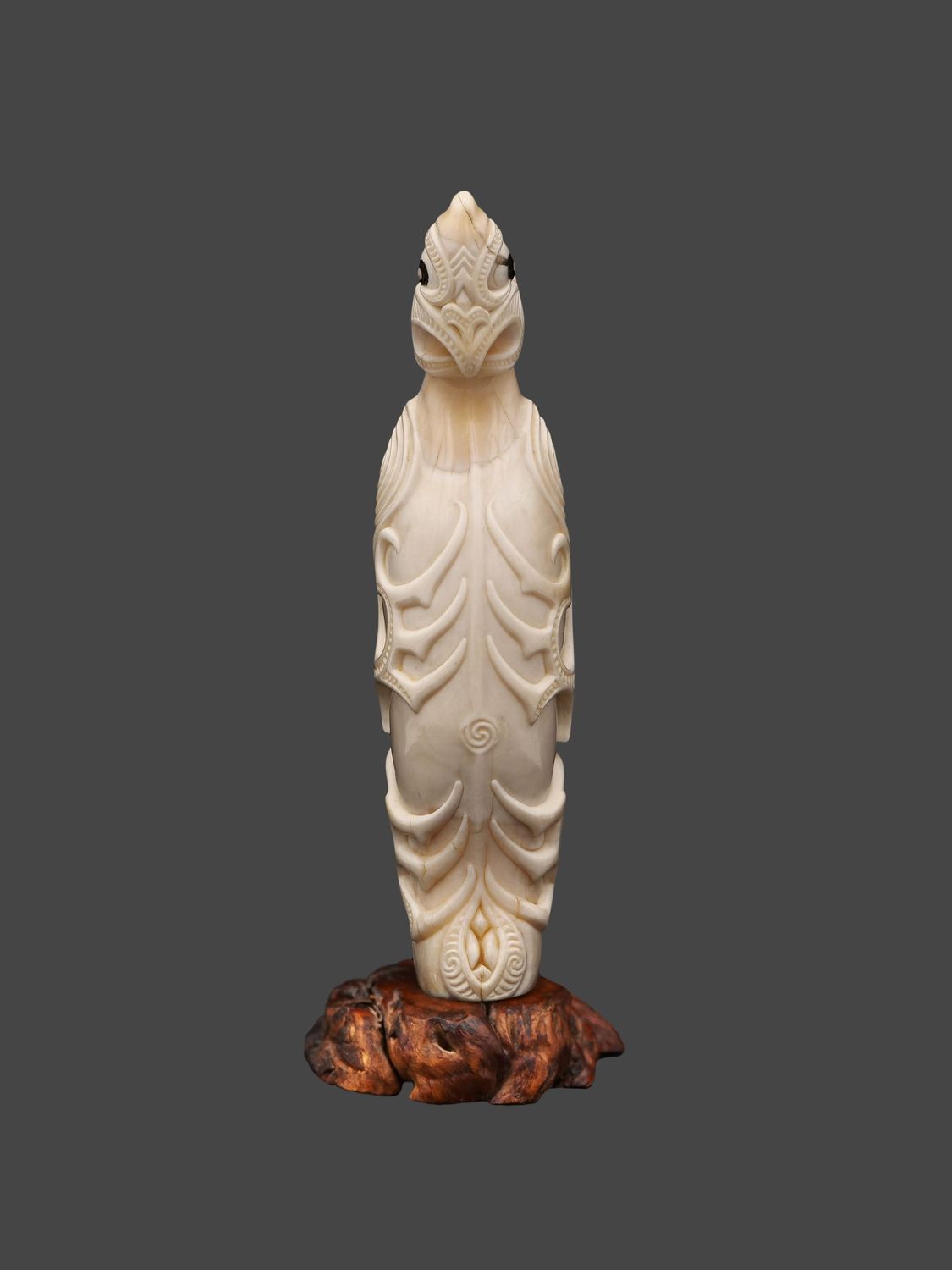 Moko Pounamu Moko Pounamu "Hine Nui te Po" Whale Tooth Genuine Whale Bone - Waiora