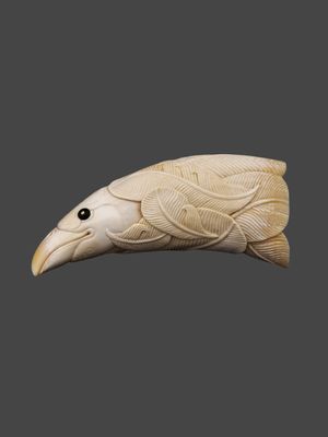 Moko Pounamu "Mythical Bird" Whale Tooth Rei Puta Genuine Whale Bone - Moetapu