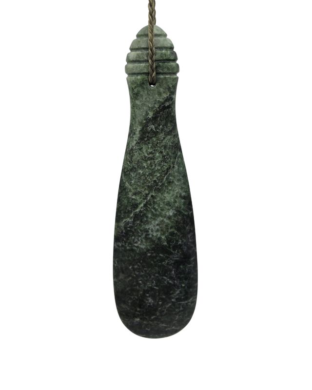 Moko Pounamu Mere NZ Genuine Kawakawa Greenstone - Karaka