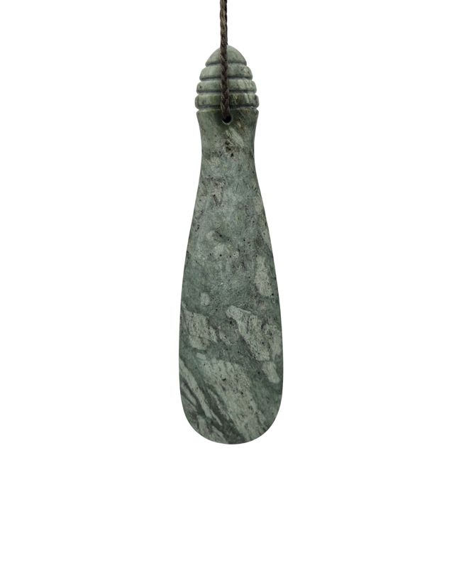 Moko Pounamu Hei Mere NZ Genuine Kokopu Greenstone - Kokako