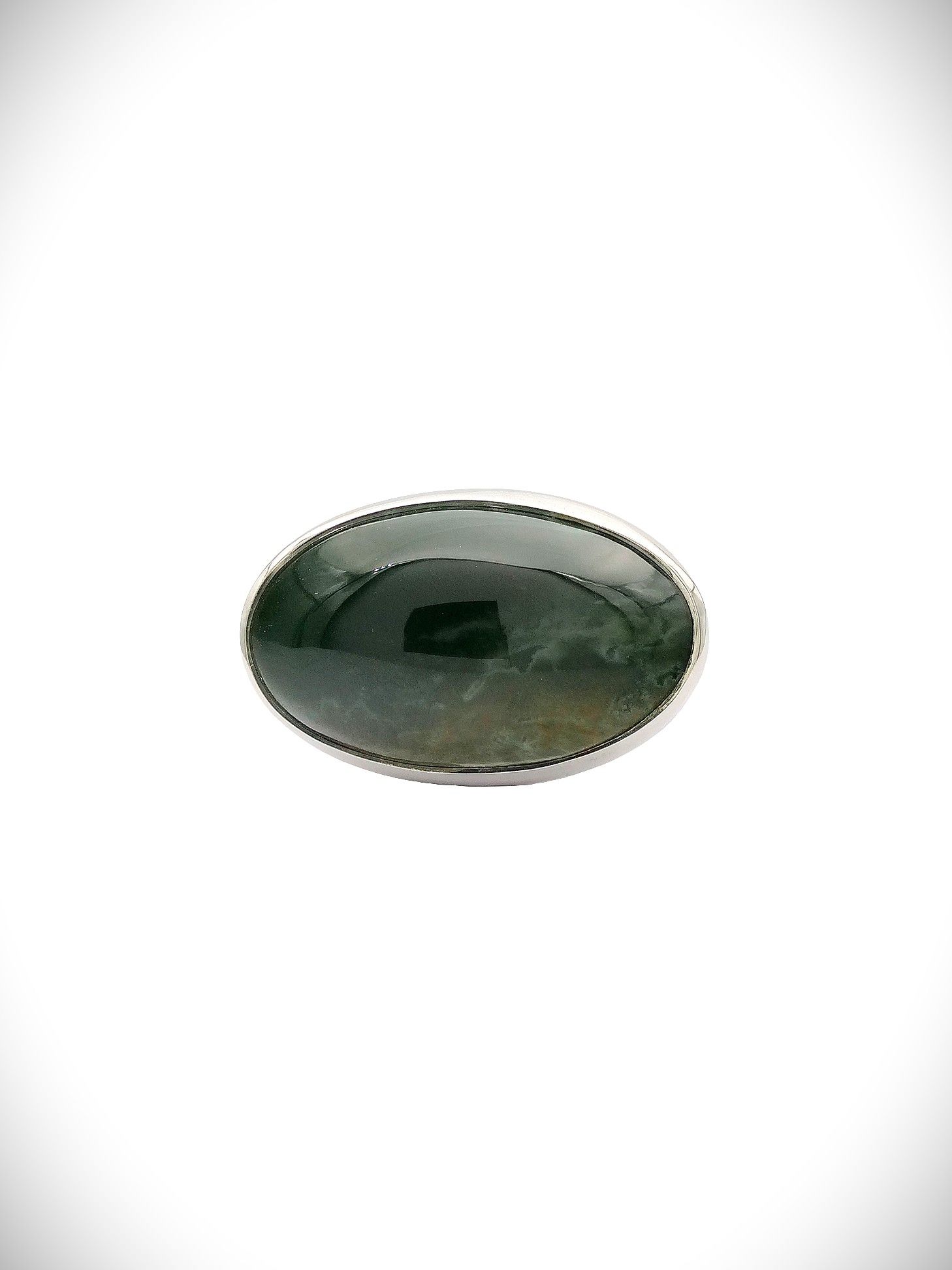 Moko Pounamu Gilt Jewellery Kawakawa Flower Pounamu & Sterling Silver Ring - Patumahoe