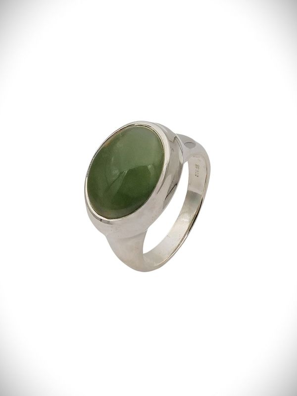 Moko Pounamu NZ Genuine Kahurangi Flower Pounamu & Sterling Silver Ring - Ramarama