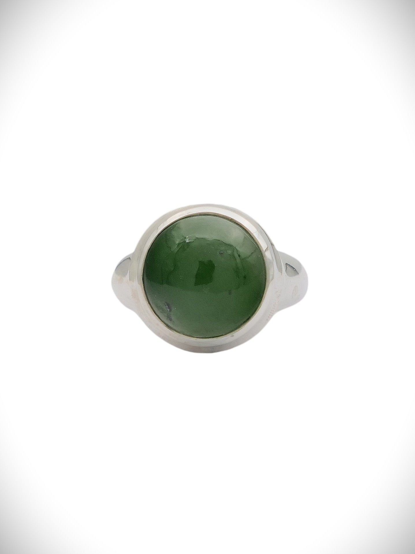 Moko Pounamu NZ Genuine Kahurangi Pounamu & Sterling Silver Ring - Paerata