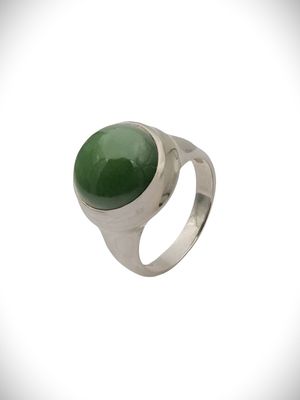 Moko Pounamu NZ Genuine Kahurangi Pounamu & Sterling Silver Ring - Tuakau Moko Pounamu NZ Genuine Kahurangi Pounamu & Sterling Silver Ring - Tuakau