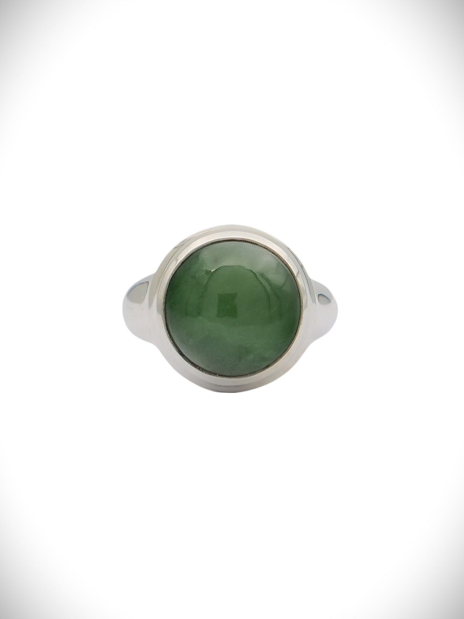 Moko Pounamu NZ Genuine Kahurangi Pounamu & Sterling Silver Ring - Tuakau