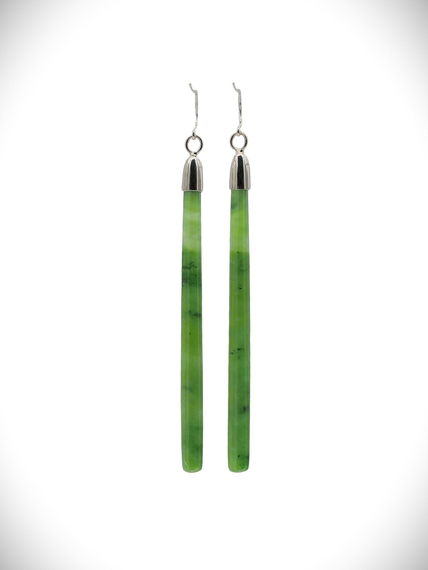 Moko Pounamu NZ Kahurangi Greenstone & Sterling Silver Earrings - Whangarata