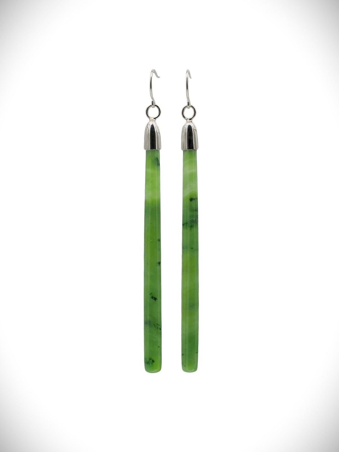 Moko Pounamu NZ Kahurangi Greenstone & Sterling Silver Earrings - Whangarata Moko Pounamu NZ Kahurangi Greenstone & Sterling Silver Earrings - Whangarata
