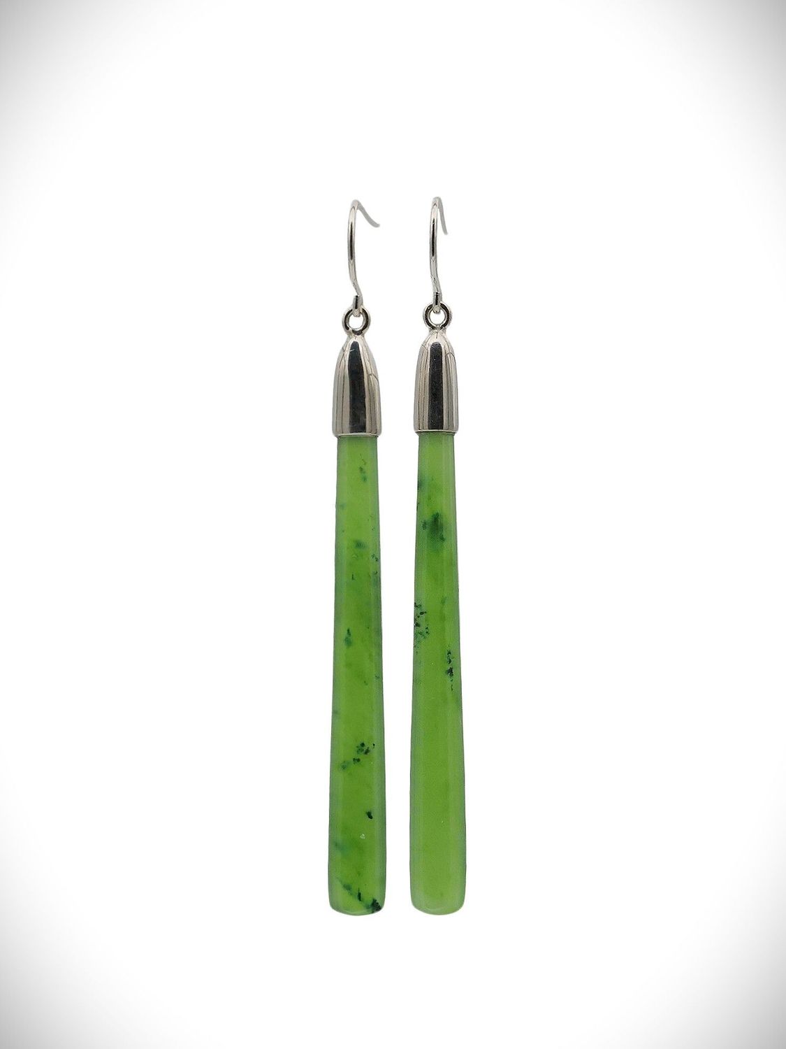 Moko Pounamu NZ Kahurangi Greenstone & Sterling Silver Earrings - Opuatia Moko Pounamu NZ Kahurangi Greenstone & Sterling Silver Earrings - Opuatia