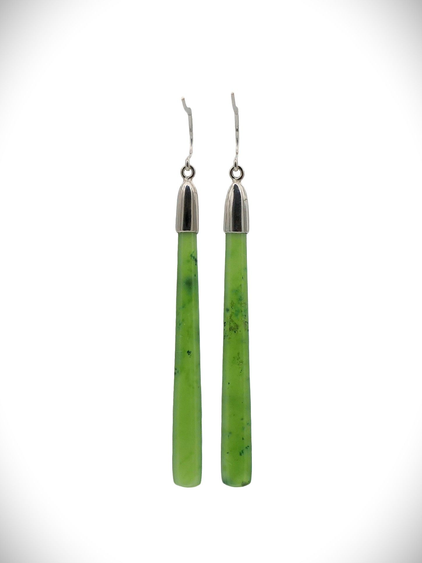 Moko Pounamu NZ Kahurangi Greenstone & Sterling Silver Earrings - Opuatia
