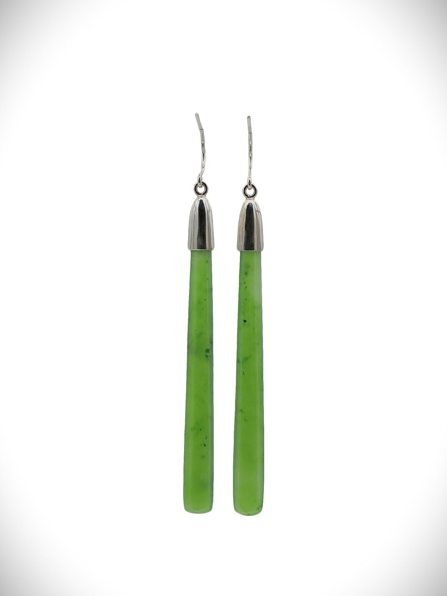 Moko Pounamu NZ Kahurangi Greenstone & Sterling Silver Earrings - Pukekawa