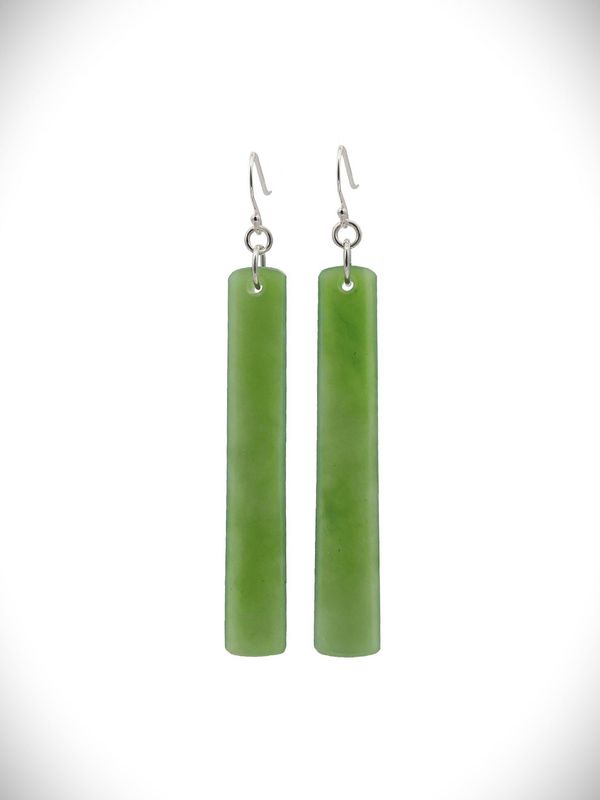 Moko Pounamu NZ Genuine Kahurangi Greenstone & Sterling Silver Earrings - Rangihau