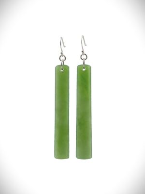 Moko Pounamu NZ Genuine Kahurangi Greenstone & Sterling Silver Earrings - Rangihau