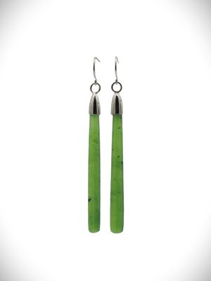 Moko Pounamu NZ Kahurangi Greenstone & Sterling Silver Earrings - Tauranganui Moko Pounamu NZ Kahurangi Greenstone & Sterling Silver Earrings - Tauranganui