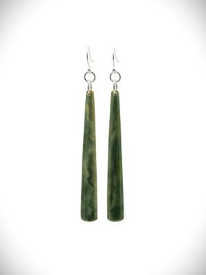 Moko Pounamu NZ Genuine Raukaraka Greenstone & Sterling Silver Earrings - Waikato Moko Pounamu NZ Genuine Raukaraka Greenstone & Sterling Silver Earrings - Waikato