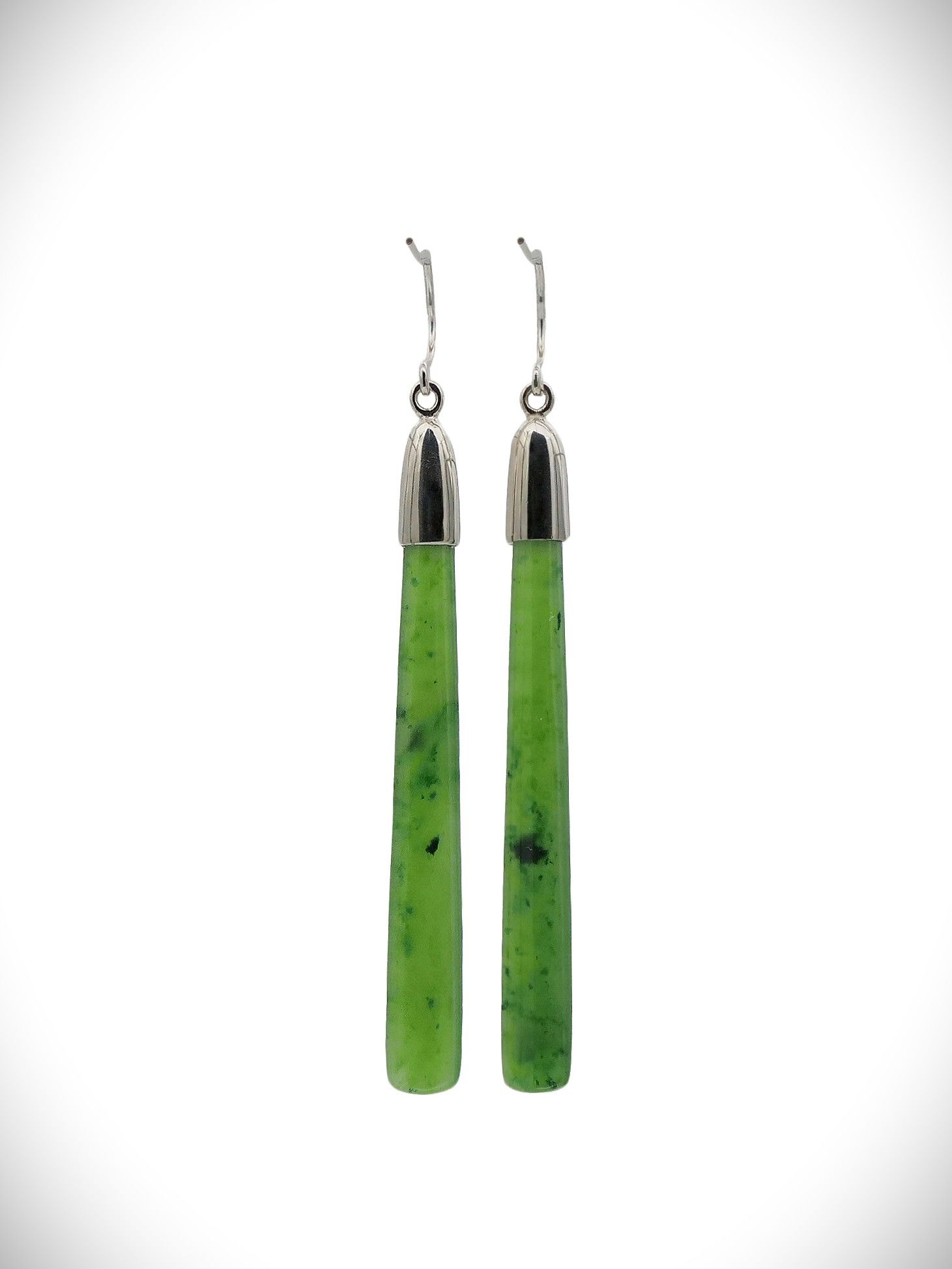 Moko Pounamu NZ Kahurangi Greenstone & Sterling Silver Earrings - Meremere