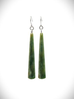 Moko Pounamu NZ Genuine Raukaraka Greenstone & Sterling Silver Earrings - Onewhero Moko Pounamu NZ Genuine Raukaraka Greenstone & Sterling Silver Earrings - Onewhero