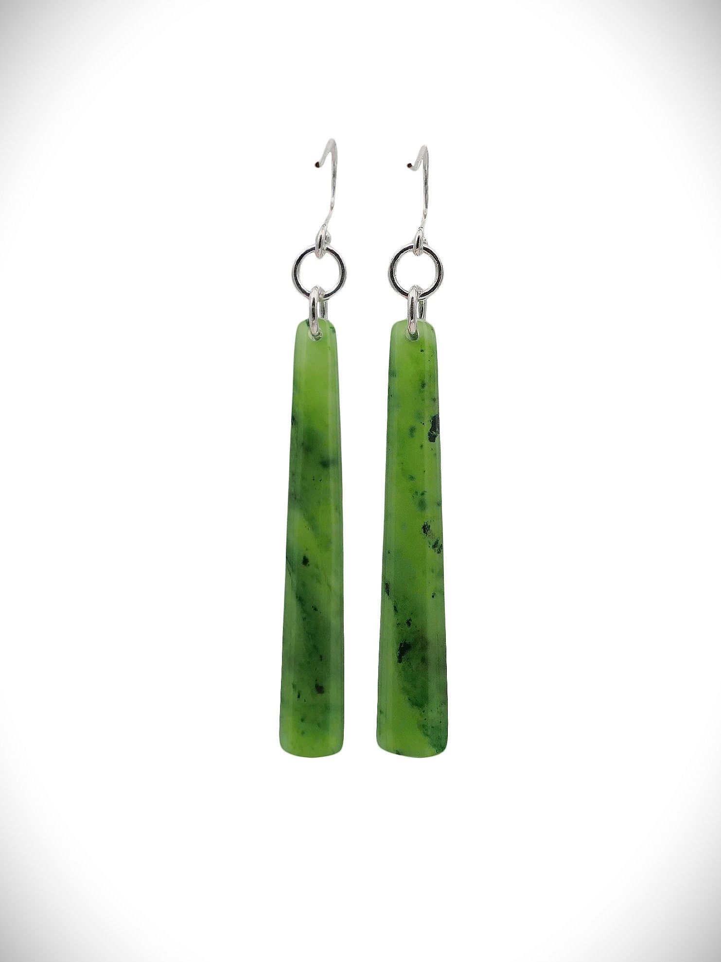 Moko Pounamu NZ Kahurangi Greenstone & Sterling Silver Earrings - Ohinewai
