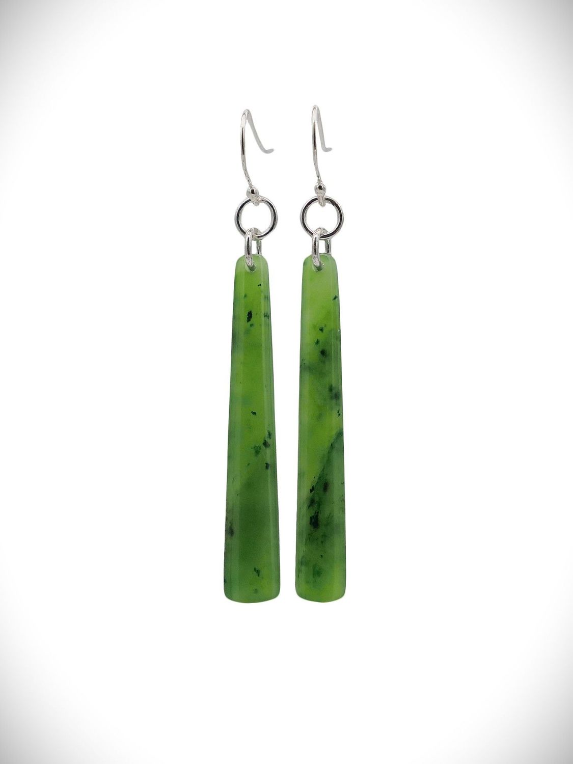 Moko Pounamu NZ Kahurangi Greenstone & Sterling Silver Earrings - Ohinewai