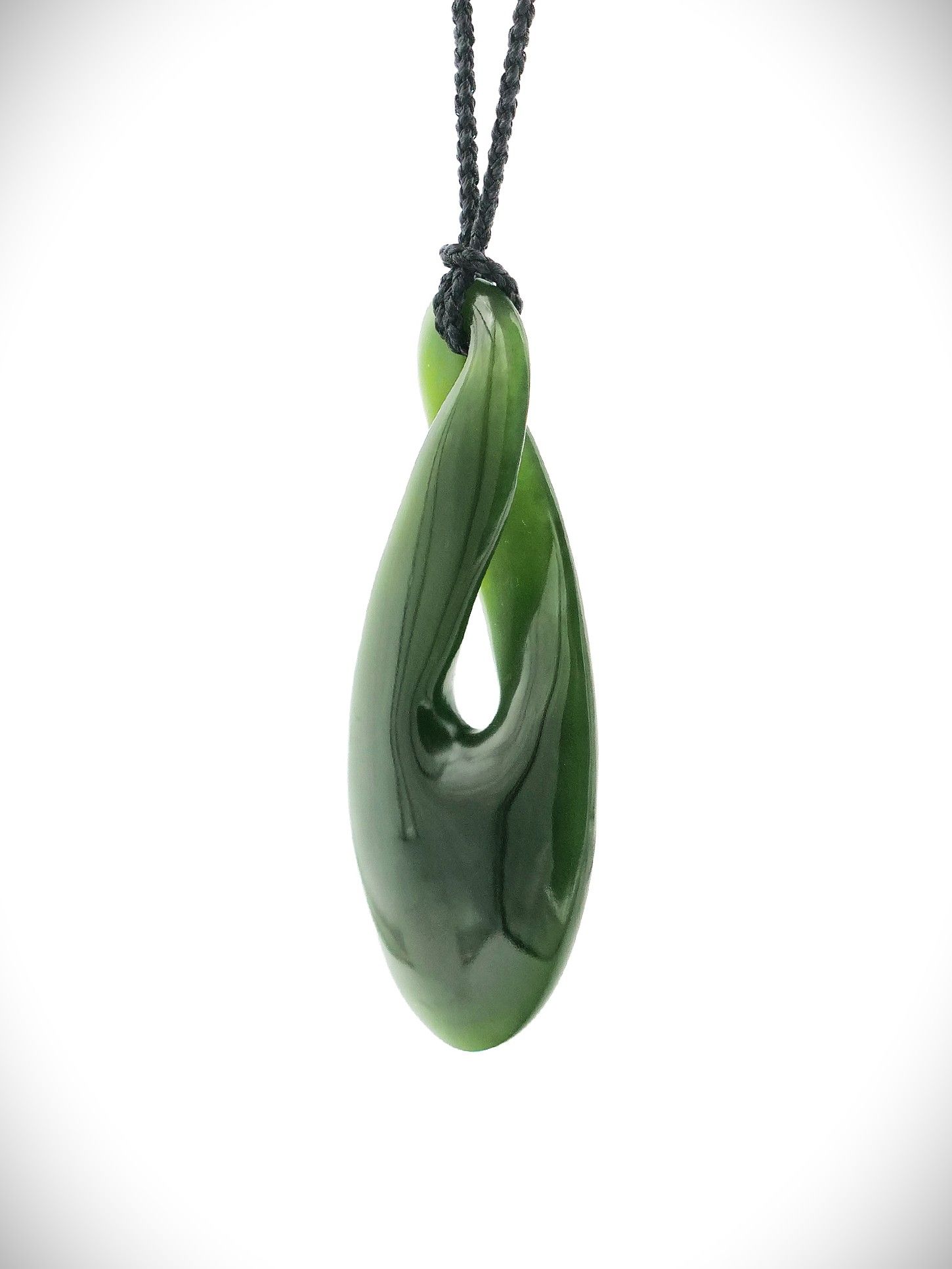 Moko Pounamu Single Pikorua (Twist) NZ Genuine Kawakawa Greenstone - Ohaeawai