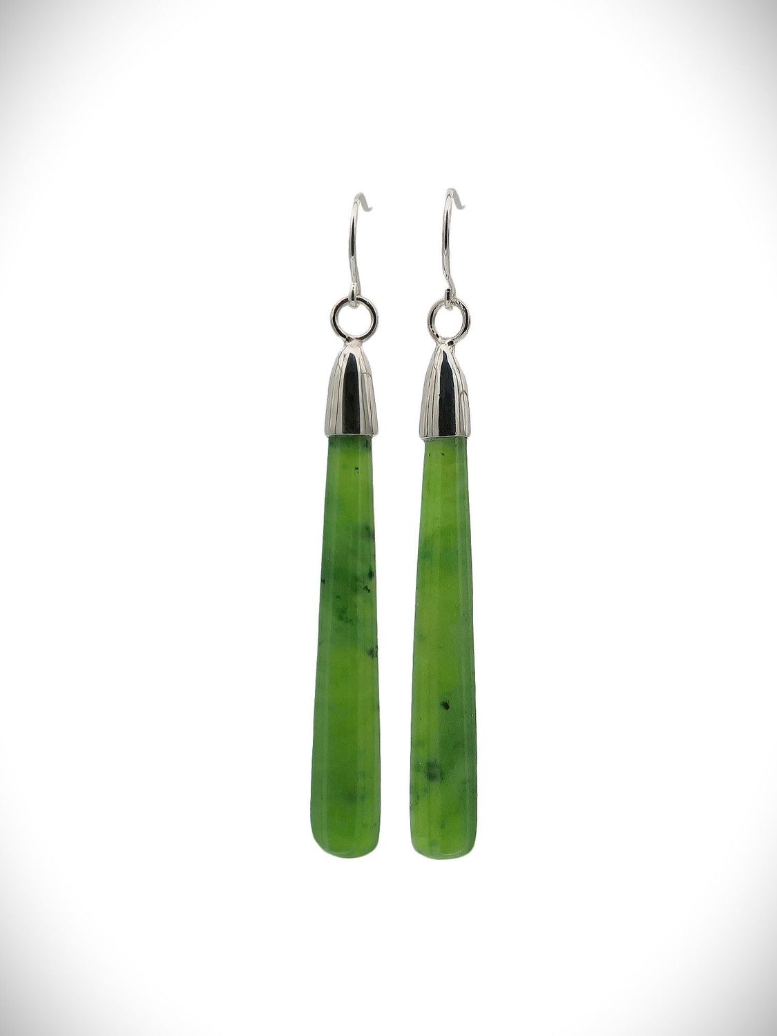 Moko Pounamu NZ Kahurangi Greenstone & Sterling Silver Earrings - Rangiriri Moko Pounamu NZ Kahurangi Greenstone & Sterling Silver Earrings - Rangiriri