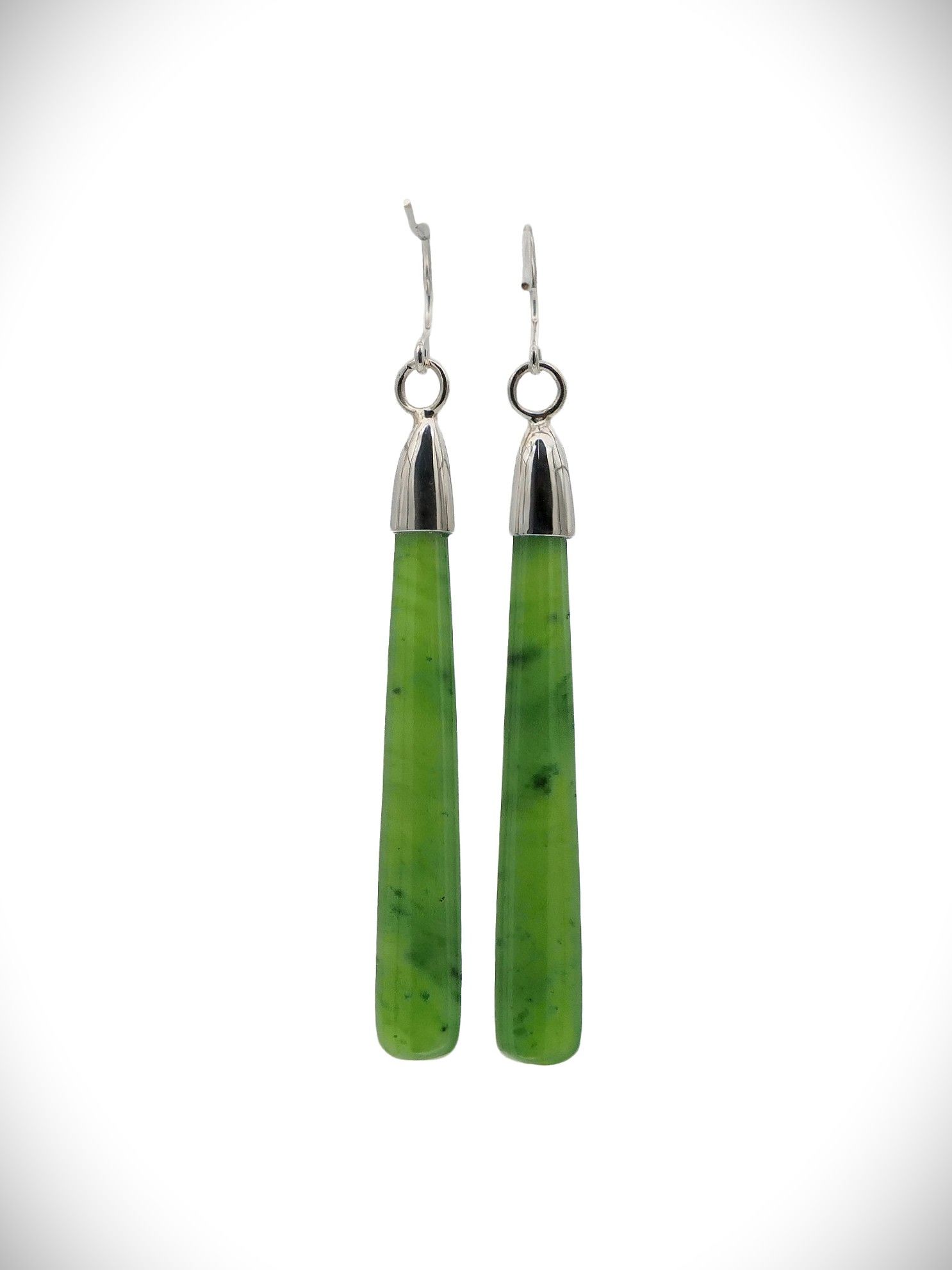 Moko Pounamu NZ Kahurangi Greenstone & Sterling Silver Earrings - Rangiriri