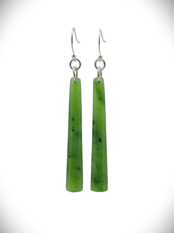 Moko Pounamu NZ Kahurangi Greenstone & Sterling Silver Earrings - Te Kauwhata