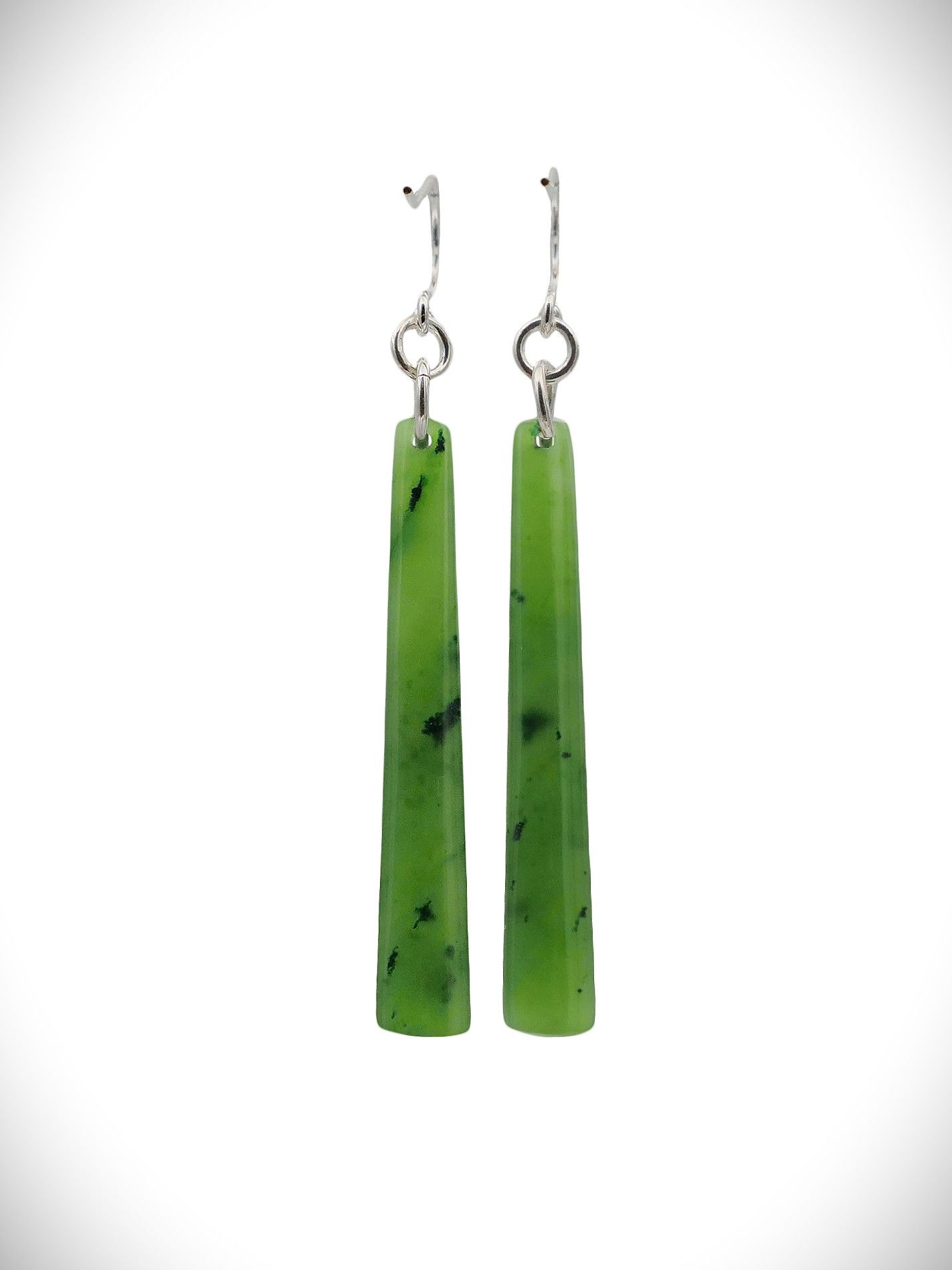 Moko Pounamu NZ Kahurangi Greenstone & Sterling Silver Earrings - Te Kauwhata