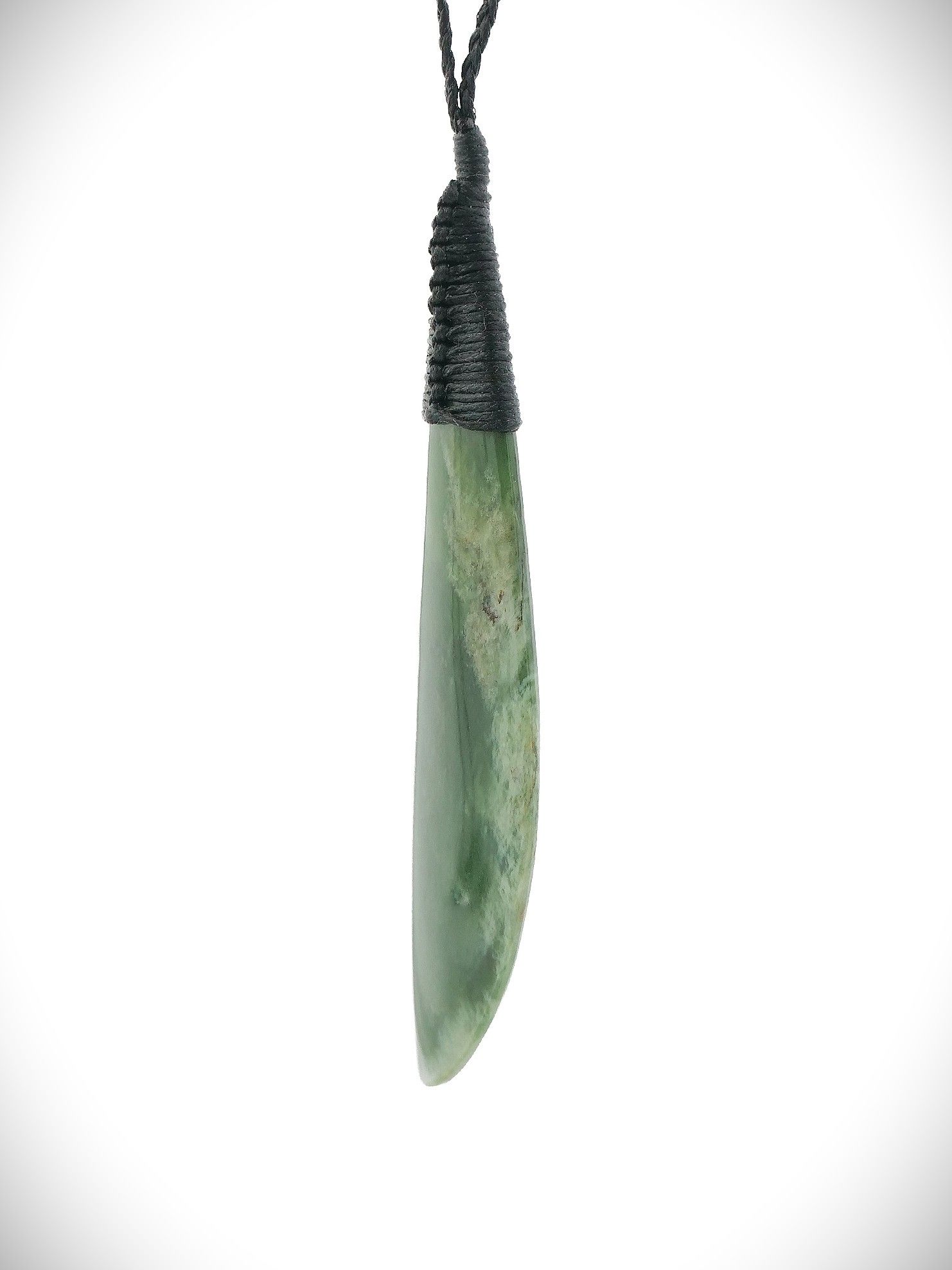Moko Pounamu Roimata (Teardrop) NZ Genuine Inanga Flower Greenstone - Matahuru