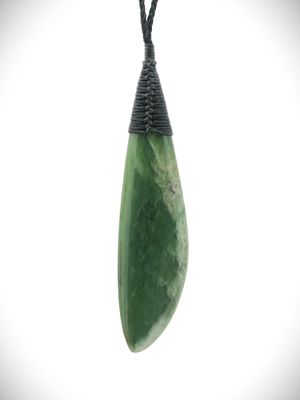 Moko Pounamu Roimata (Teardrop) NZ Genuine Inanga Flower Greenstone - Matahuru Moko Pounamu Roimata (Teardrop) NZ Genuine Inanga Flower Greenstone - Matahuru
