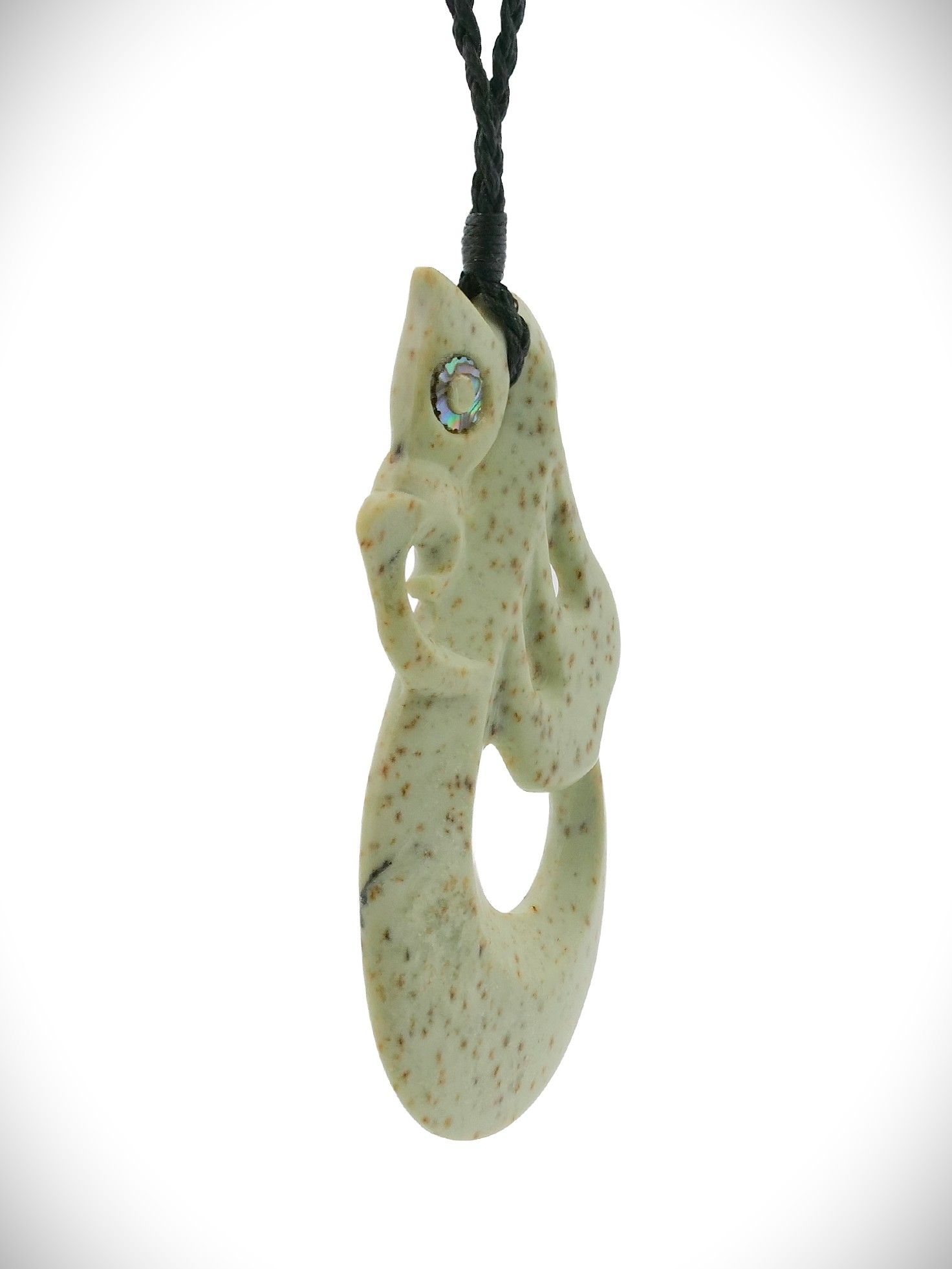 Moko Pounamu Manaia NZ Genuine Kokopu Greenstone - Pepepe
