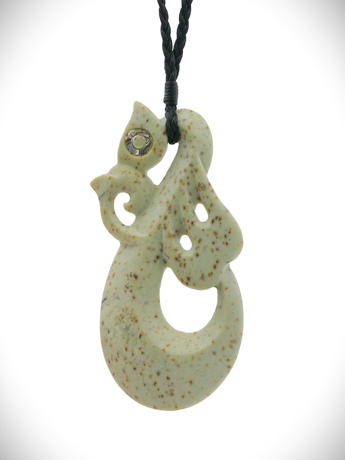 Moko Pounamu Manaia NZ Genuine Kokopu Greenstone - Pepepe