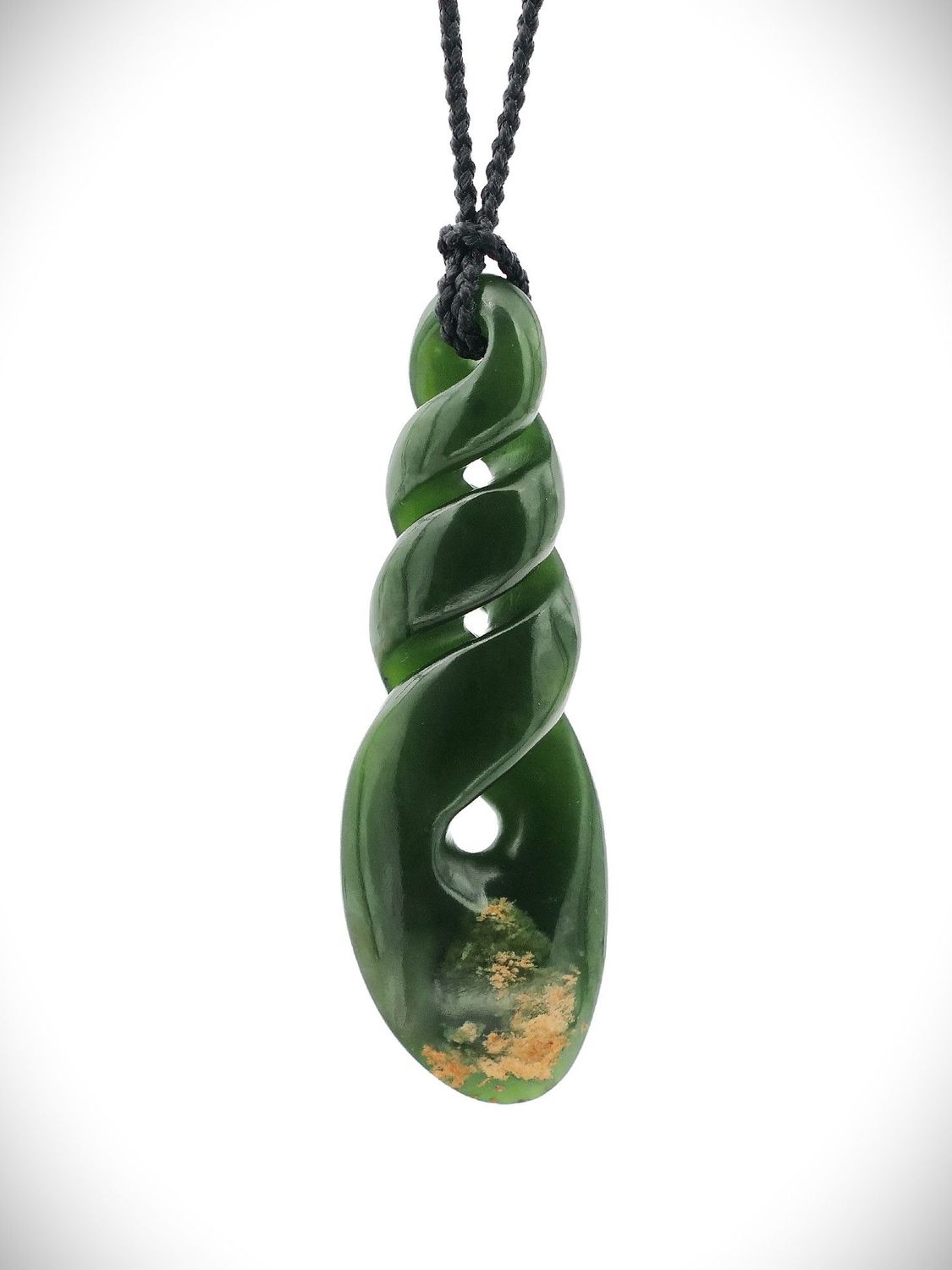 Moko Pounamu Triple Pikorua NZ Genuine Marsden Flower Greenstone - Te Uritukituki