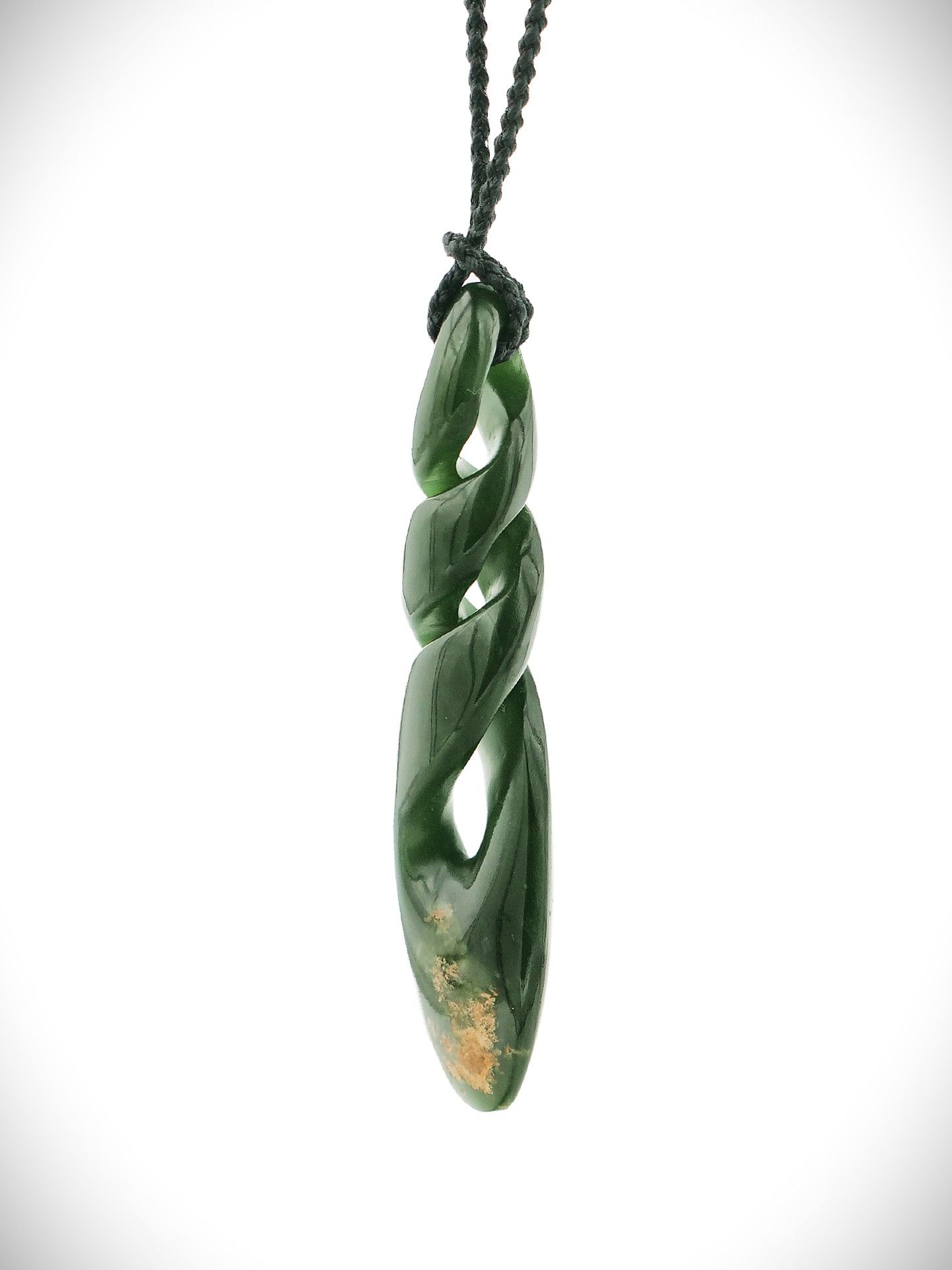 Moko Pounamu Triple Pikorua NZ Genuine Marsden Flower Greenstone - Te Uritukituki