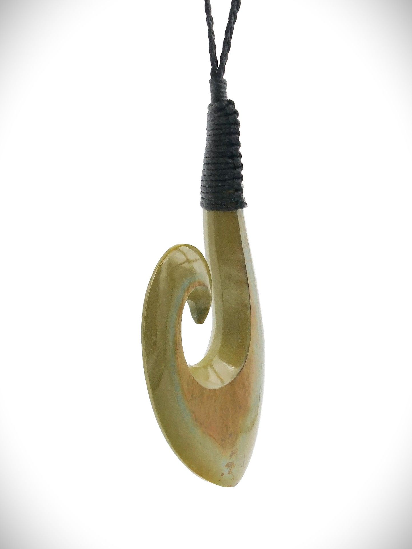 Moko Pounamu Hei Matau (Hook) NZ Genuine Raukaraka Greenstone - Ruataniwha