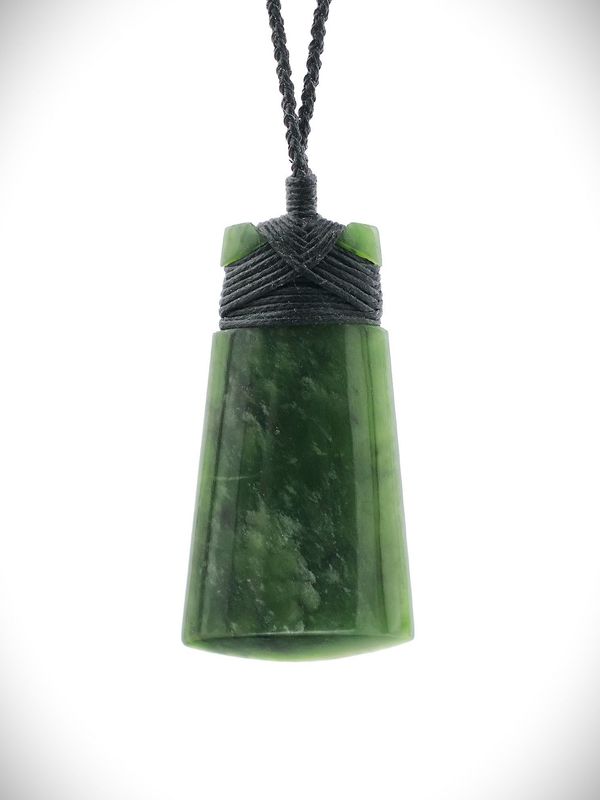 Moko Pounamu Toki Genuine NZ Kawakawa Greenstone - Pukemiro