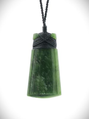 Moko Pounamu Toki Genuine NZ Kawakawa Greenstone - Pukemiro