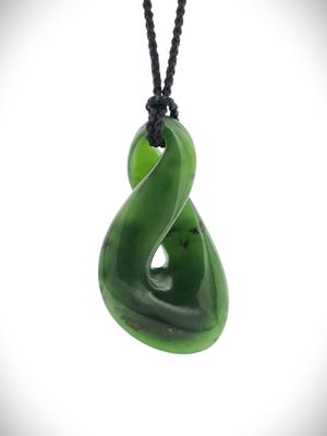 Moko Pounamu Single Pikorua (Twist) NZ Genuine Kawakawa Greenstone - Waikokowai Moko Pounamu Single Pikorua (Twist) NZ Genuine Kawakawa Greenstone - Waikokowai