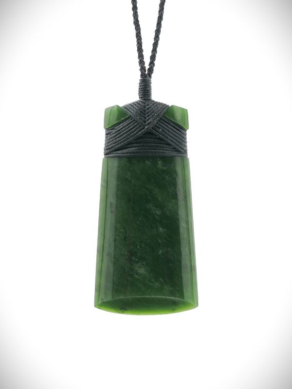 Moko Pounamu Toki Genuine NZ Kawakawa Greenstone - Huatea